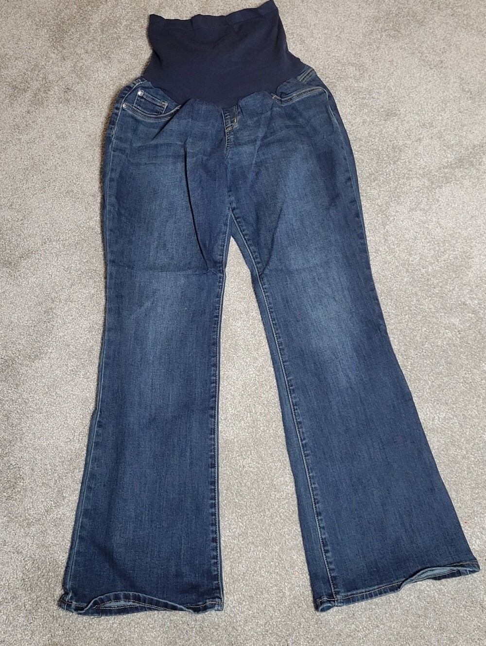 Maternity Wide-Leg Jeans with Full Panel - Indigo Blue